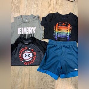 Boys size 5 athletic clothing bundle- nike, under armour, adidas